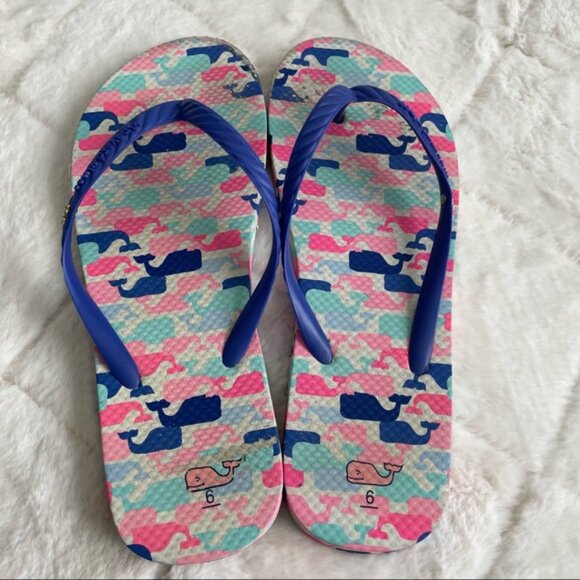 Vineyard Vines | Multi Colored Whale Flip Flops | Size 6 - Picture 4 of 8